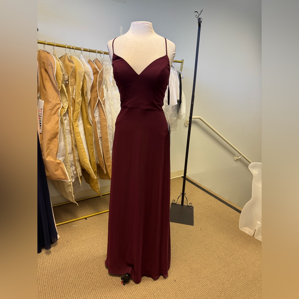 Mori Lee Bordeaux Spaghetti Strap Gown 21634